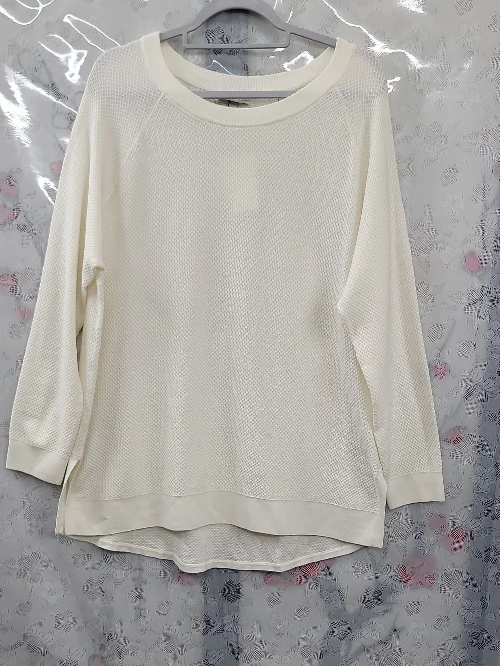 Kinross Cashmere Cream Lightweight Pullover Sweater Size Large